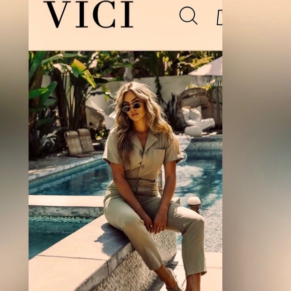 VICI DAXTER OLIVE utility/cargo style JUMPSUIT NEW, large original re: $96.00 - Picture 8 of 15